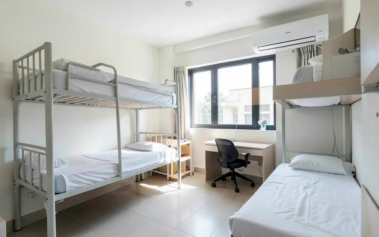 Phòng ký túc xá trong trường — miễn 100% phí ở